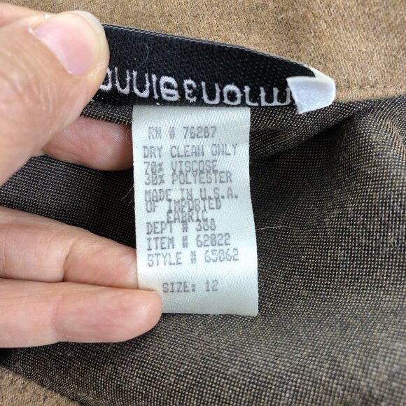 Bonnie & Norma Maxi Skirt Size 12 Brown Pleated Fall Flowy Silhouette Preppy - Picture 8 of 8